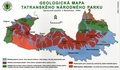 geologická mapa TANAPu ako príloha letáku Kamenná minulosť a premeny Tatier (autor: I.Stavný)