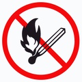 logo: zákaz kladenia otvoreného ohňa